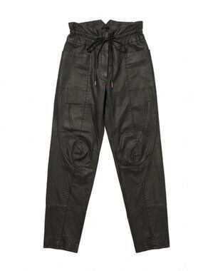 Annette Goertz Black Waxed Coated Utility Jogger Pants | SIZE 36